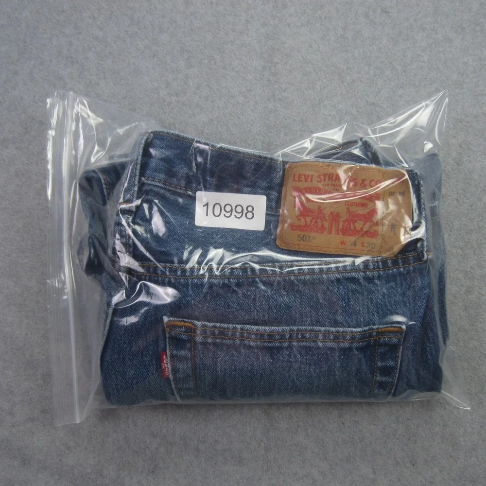 Levi 501 Jeans‎ Mens 34X30 Blue Button Fly Medium Wash Denim Straight Leg Retro